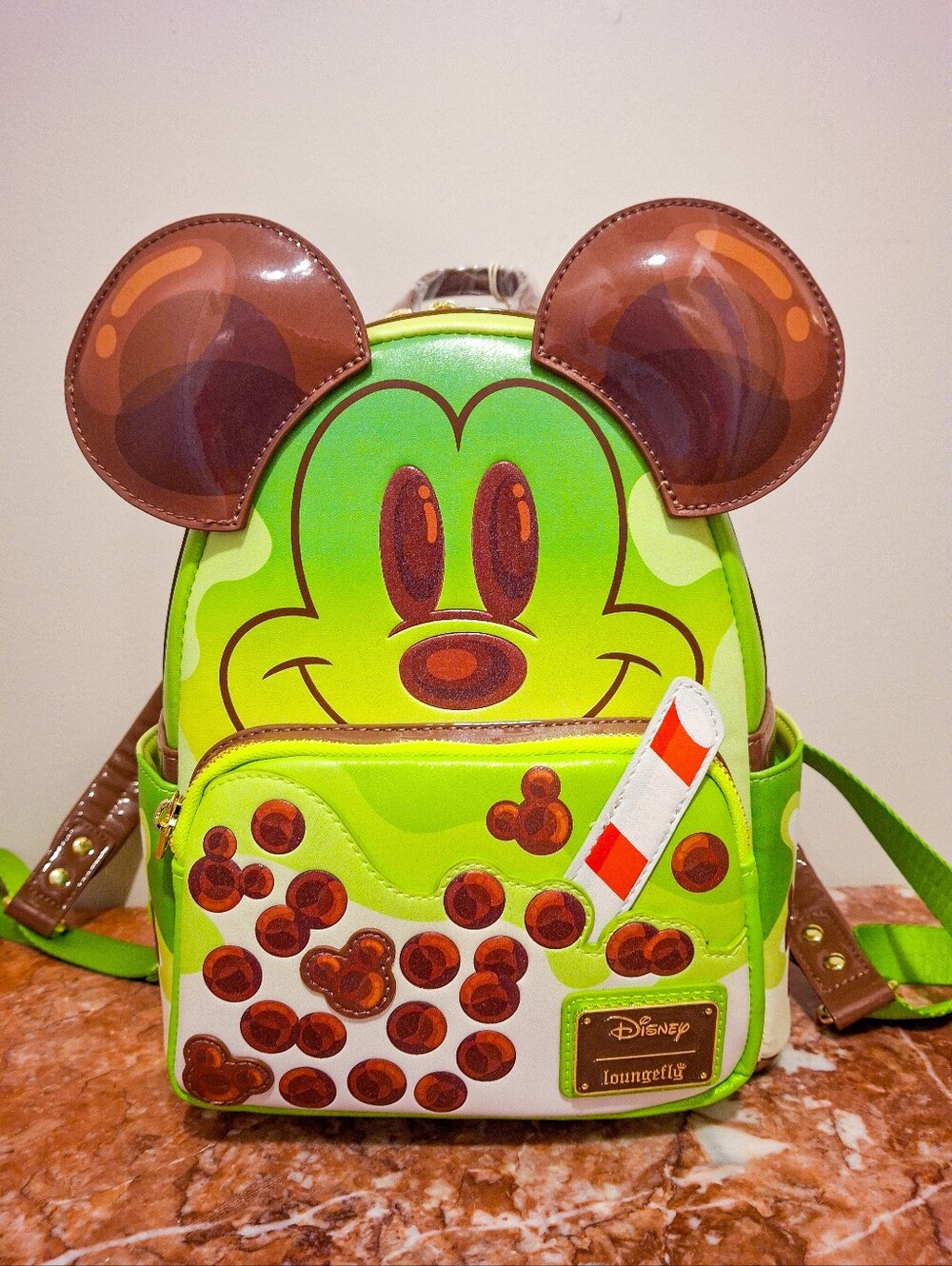 Disney Minnie Green Tea Boba Loungefly NWT